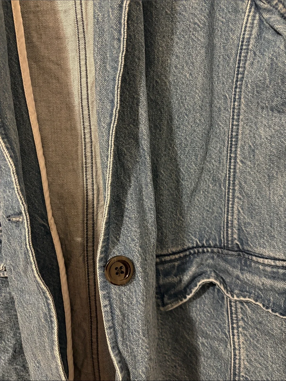 Abercrombie & Fitch Light Blue Denim Blazer - Picture 3 of 4